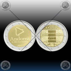ANDORRA 2 x 2 EURO 2017 (ANTHEM + PYRENEAN COUNTRY) UNC